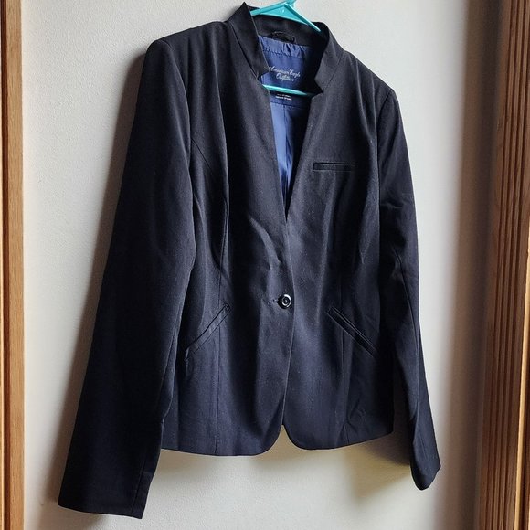 American Eagle Outfitters Dark Navy Suit Jacket Size Medium - Picture 2 of 16